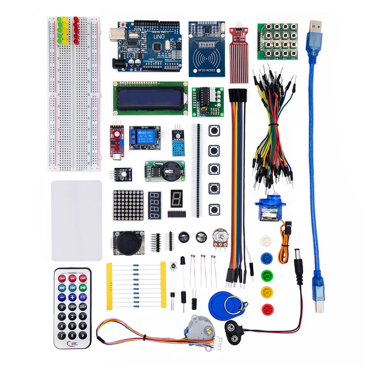 Купить набор для моделирования Ардуино Arduino UNO R3 9V Maximum KIT с RFID  модулем в Липецке, цена 3010 рублей в Mir-arduino.ru